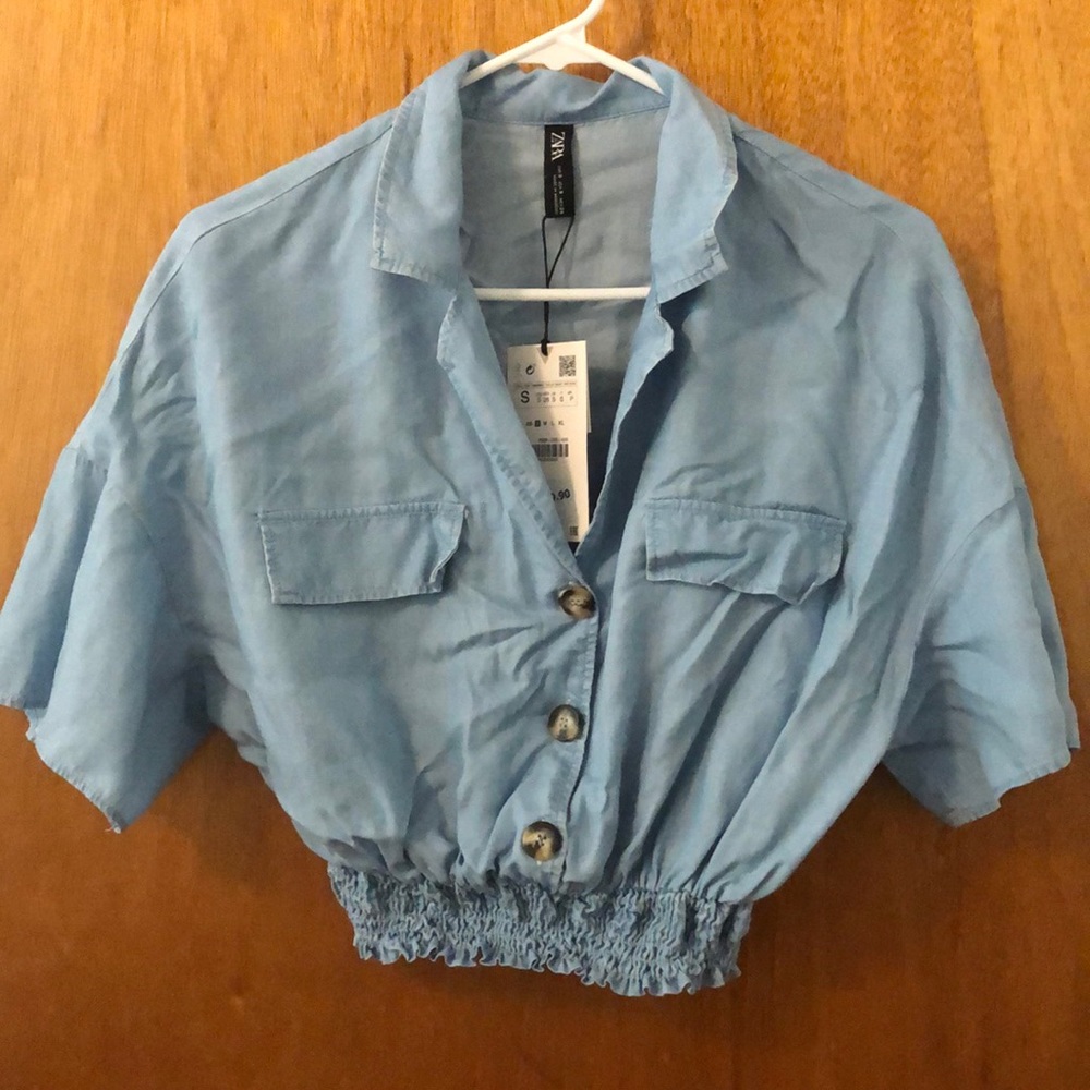 Blue crop top